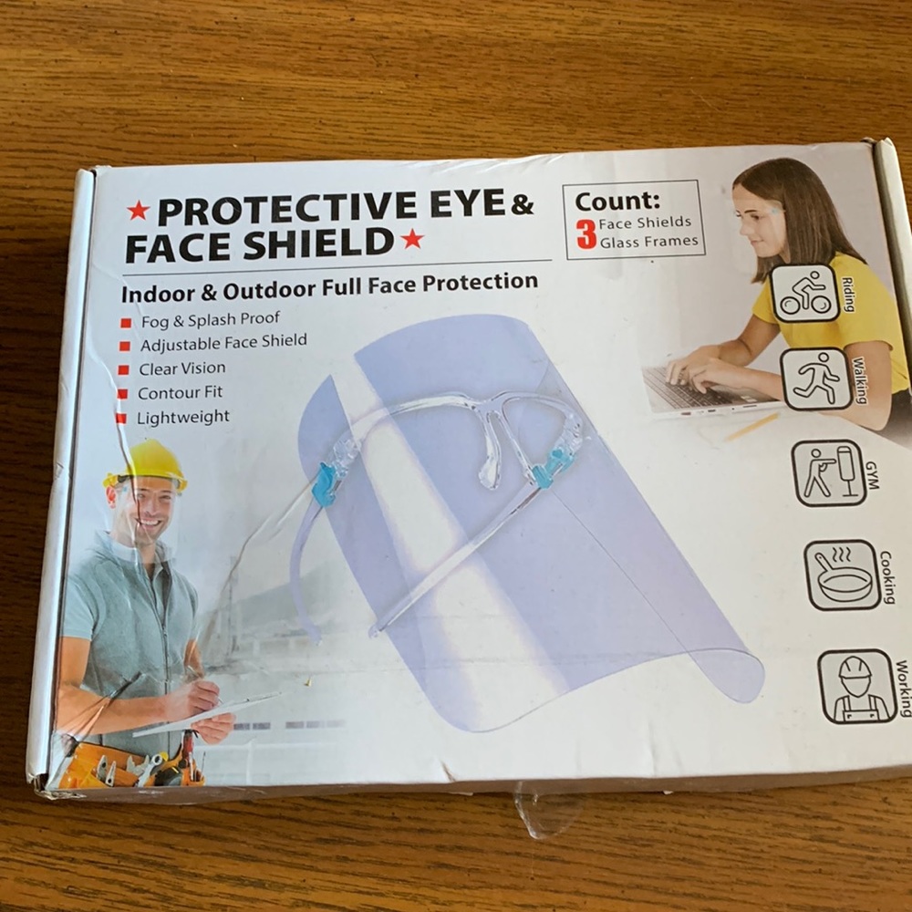 New 3 Pack Protective Face Shields